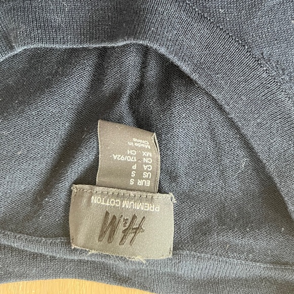 H&M Navy Striped Sweater with Faux Leather Elbow Pads - Picture 3 of 3